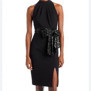 Eliza J Black Sequin Bow Dress